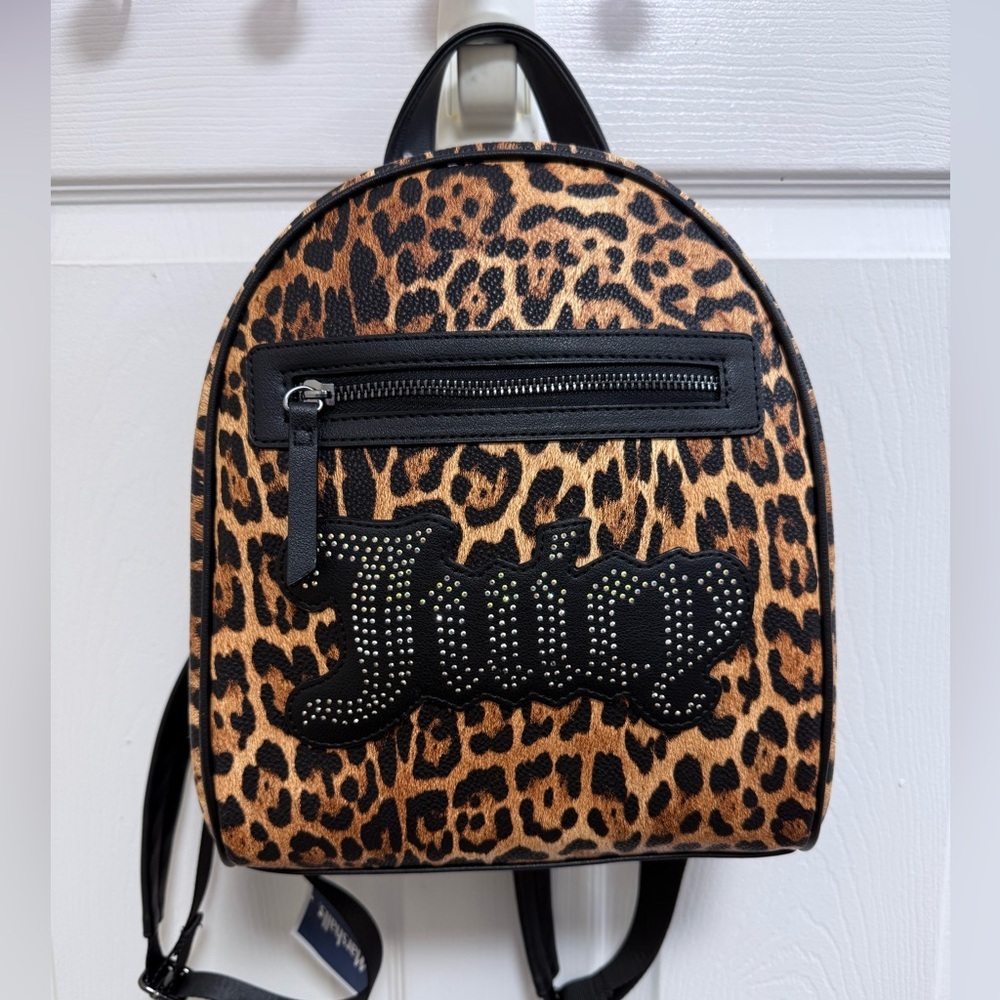 Juicy Couture Leopard Print Mini Backpack - Tan/Black